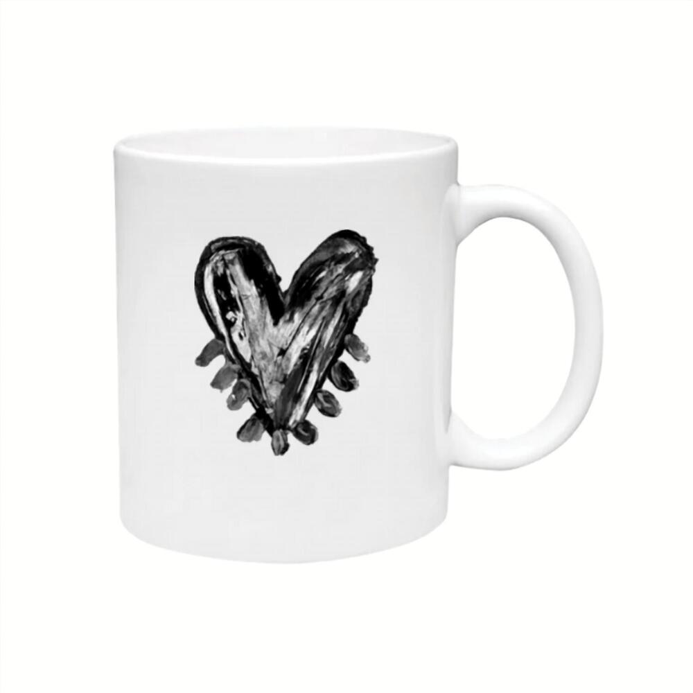 NEW KERRI ROSENTHAL women's pop heart mug in black